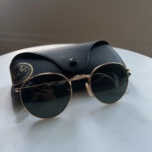 Rayban Round Metal RB3447 Polished Gold / Green